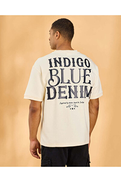 REDTAG تي شيرت رجالي مطبوع باللون البيج