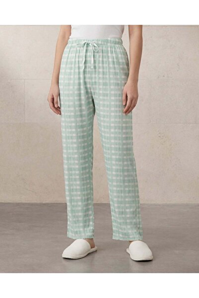 REDTAG بنطلون بيجاما نسائي أخضر نقشة مربعات