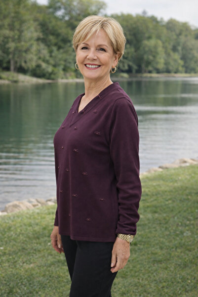 Sarıay Triko Sarıay Mercerized V-Neck Sweater 7003