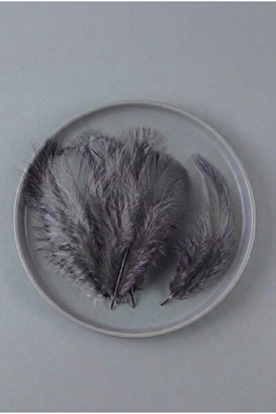 Massaltay ريش رمادي 100 قطعة من الريش الاصطناعي الملون للزينة، مناسب للهوايات...