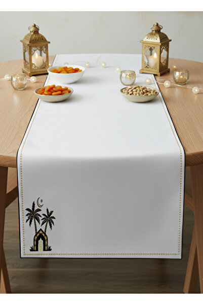 Markaev Palm Ramadan Cotton Table Runner 0115– 50X150 cm