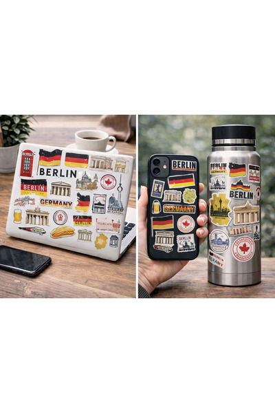 Limitless Design مجموعة ملصقات بموضوع برلين وألمانيا بحجم 22x30 سم - ألمانيا،...