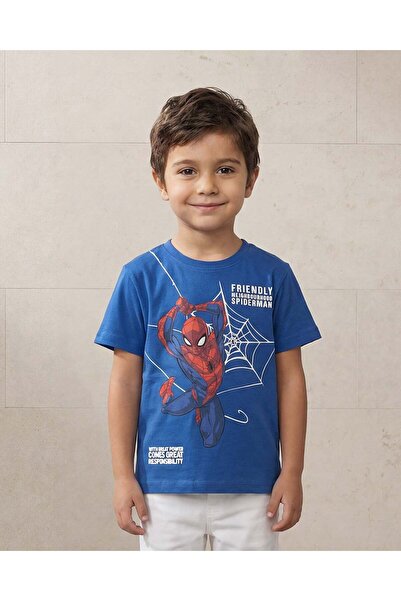 REDTAG تي شيرت أزرق مطبوع للأولاد