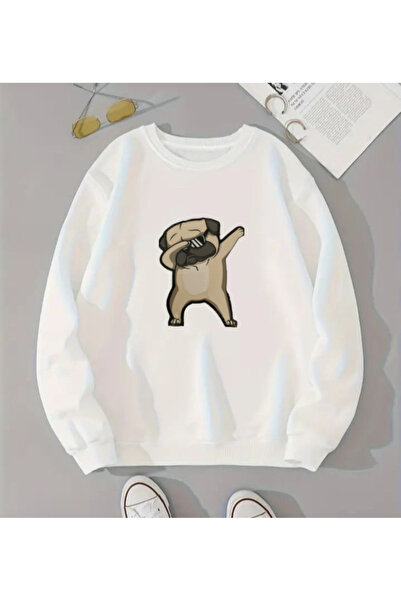 SERAH BUTİK Children's 3-Yarn Sweatshirt with Dog Print
