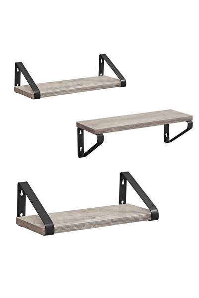 VASAGLE Set de 3 rafturi de perete, montare pentru două persoane , 30/35/40 c...