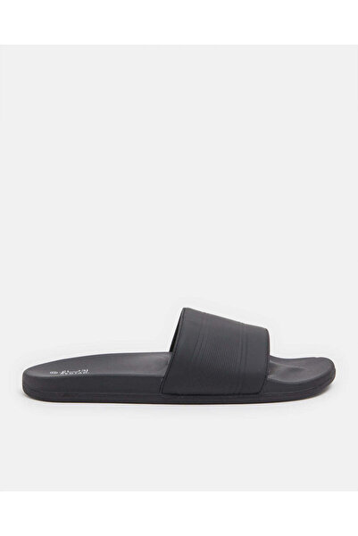 REDTAG Men Black Solid Slides