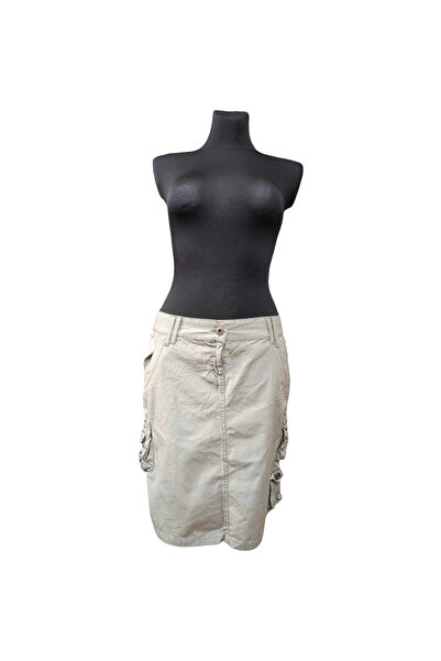 OEM Zero Midi Skirt - 100% Cotton, Casual and Elegant Style - Beige, Size 38