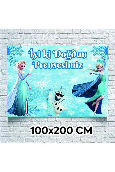 NEON Dijital Baskı Merkezi Elsa 100X200 cm Branda Birthday Banner - Branda - ...