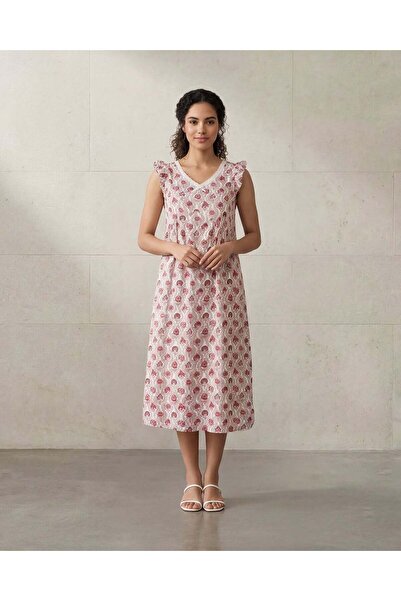 REDTAG قميص نوم نسائي بيج بنقشة زهور