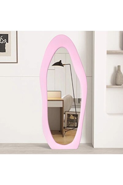 AWD مرآة تزيين، مرآة بطول كامل، تصميم مميز 177 × 70 سم - وردي