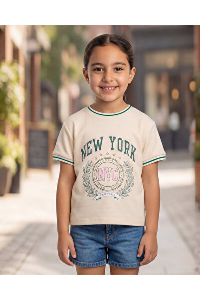 REDTAG تيشيرت غوص مطبوع بيج اللون للبنات