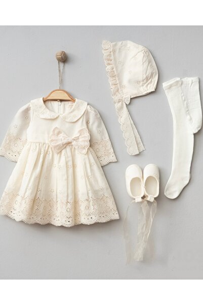 Mert Baby Magnolia 4-Piece Luxury Mevlüt Set with Scallop Detail, 100% Cotton...