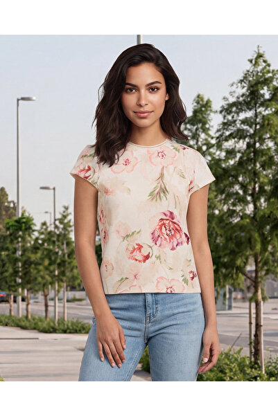 REDTAG Women Beige All Over Print Co-Ord Top