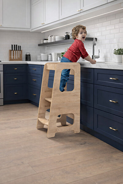 zeo wood design Height Adjustable Montessori Learning Tower Mdflam – Sonoma