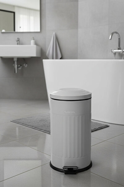 Bürke 16 Liter Gray Vintage Shock Absorber Trash Can Silent Slow Closing Bath...