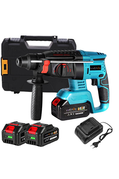 Vivendo Bormasina cu Percutie Fara Fir Vivendo®, cu 2 Acumulatori, Brushless,...