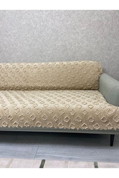 Bambus 175x215 Püsküllü Desenli Modern Kaymaz Taban Şönil Jakarlı Koltuk Örtüsü