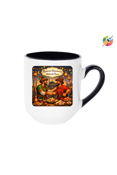 CERCİBAZAAR Hacivat & Karagöz Premium Porcelain Mug
