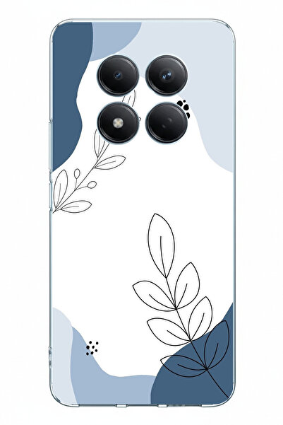 TechTree حافظة سيليكون مطبوعة بأشكال زرقاء هادئة وخطوط نباتية متوافقة مع Redm...