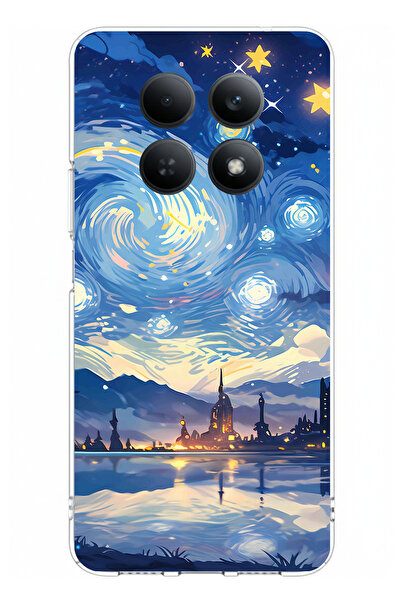 TechTree حافظة سيليكون مطبوعة بتصميم السماء المرصعة بالنجوم وصورة مدينة متواف...