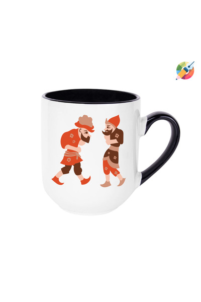 CERCİBAZAAR Hacivat & Karagöz Premium Porcelain Mug