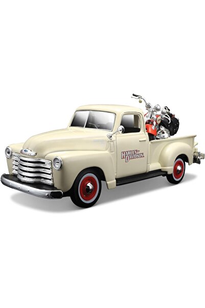 TOYFEST مايستو 1:25 نموذج سيارة هارلي ديفيدسون 1950 شيفروليه 3100 بيك أب