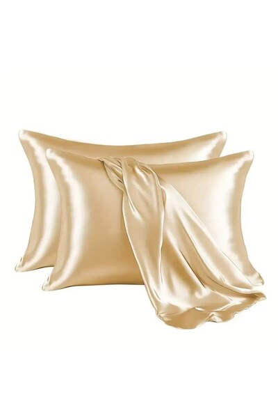 sylar 2-Piece Silk Textured Satin Pillowcase 50X70 – Gold – Microsatin, Hair ...