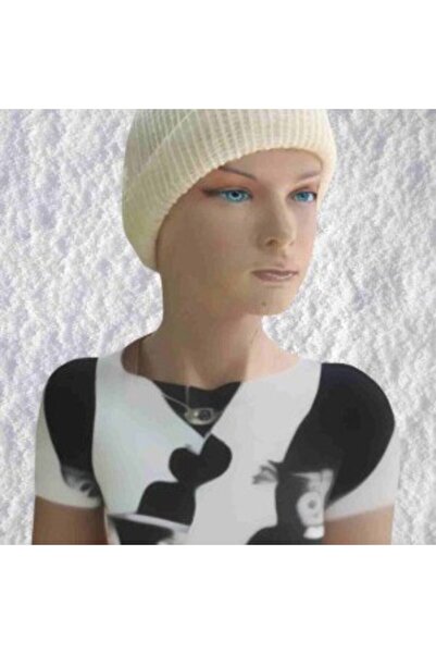 sylar Hand Knitted Natural Wool and Acrylic Blend Warm Winter Beanie Cream Color