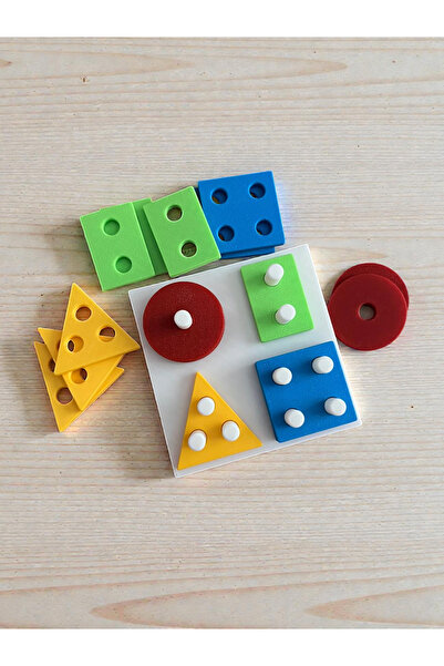 DDD Studio Geometrik Şekiller Bulmaca BPA İçermeyen 6-24 Ay Çocuk-Bebek Oyuncağı