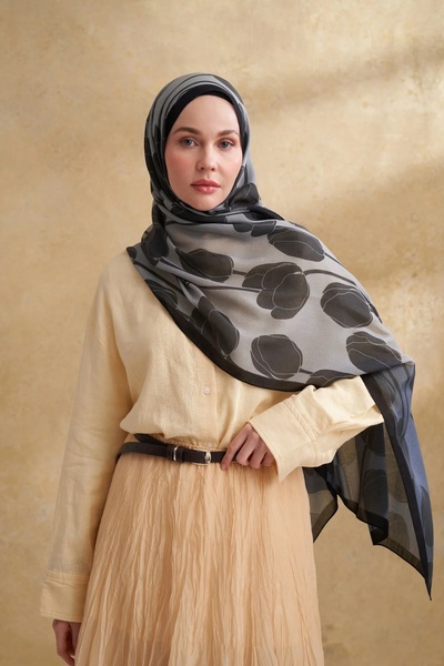 ARMANDA GRİ Pamuk Modal Şal 3380