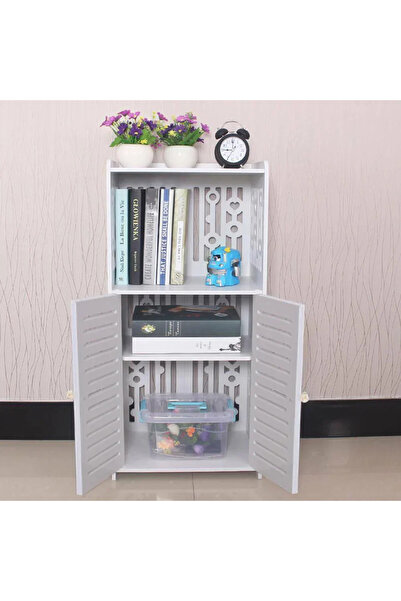 Vivendo Dulap pentru baie din PVC cu 3 polite de depozitare, alb, 90 cm x 40 ...