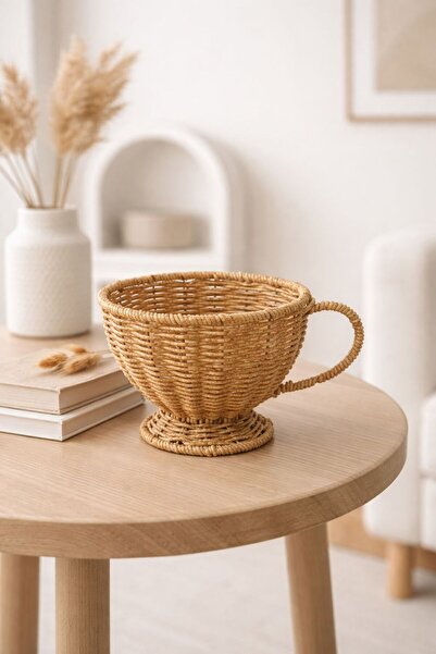 YzHome Wicker Rattan Cup Model Basket Organizer Decor