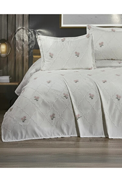 Çeyiz Merkezi Nazende Nakışlı Şönil 3 Parça Pike Takımı - Çift Kişilik ( Kutu...