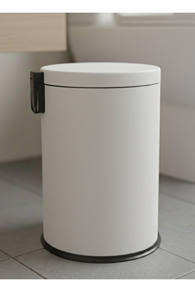 Bürke سلة مهملات بيضاء بدواسة سعة 12 لتر، 12 لتر، للمنزل والمكتب والحمام والم...