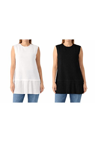 VOICTEC Piliseli Sleeveless Viscose Cotton Hijab Undergarment Double Pack (Bl...