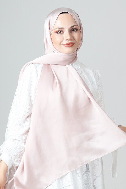 HAREM SCARF Pudra Como Saten Şal