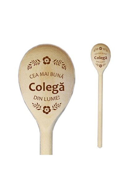 OEM Wooden Spoon Engraved with Dedication Colleague – 30 cm – Souvenir Artisa...