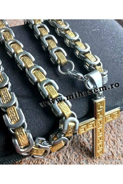Mihasem Plated stainless steel chain and medallion for men