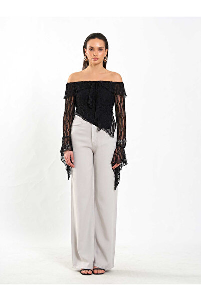 Coral Tencel Straight Leg Trousers 031659 Gray