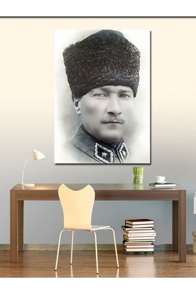 Mushen Studio Kanvas Tablo Mustafa Kemal Atatürk Salon Dekoru Yatak Odası Dekoru Modern Ev Dekorasyonu Estetik Duvar Sanatı Dekoratif Tablo İç Mekan Tasarımı Şık Duvar Süsü Kaliteli Baskı Uzun Ömürlü Tasarım