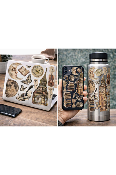 Limitless Design مجموعة ملصقات ريترو أكاديميك مقاس 22x30 سم - للابتوب، الهاتف...