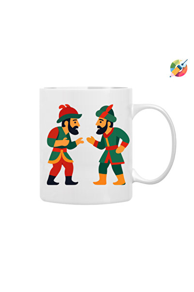 CERCİBAZAAR Hacivat & Karagöz Premium Porcelain Mug