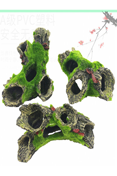 OEM Ornament Acvariu din Rășină cu Plante Artificiale și Adăpost – Decor 16×10×7 cm