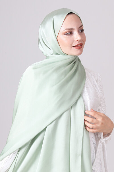 HAREM SCARF Nil Yeşili Como Saten Şal