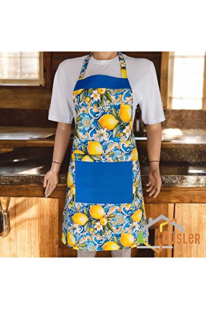 DÜŞLER EV TEKSTİLİ 3D Patterned Adjustable Chef Kitchen Apron with Pockets an...