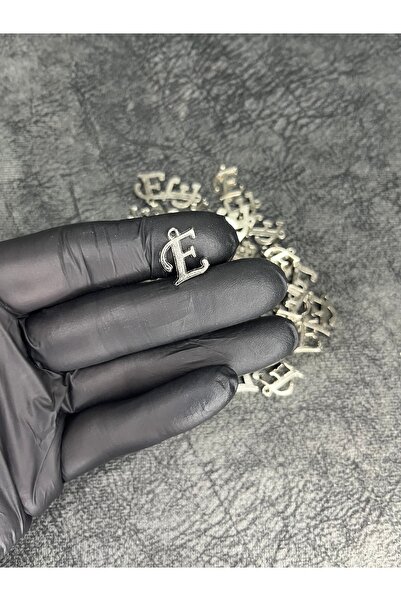 Mos Tespih 1 قطعة E رسالة فضية اللون مسبحة شرابة قلادة قلادة المواد والمجوهرات