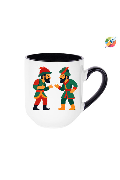 CERCİBAZAAR Hacivat & Karagöz Premium Porcelain Mug