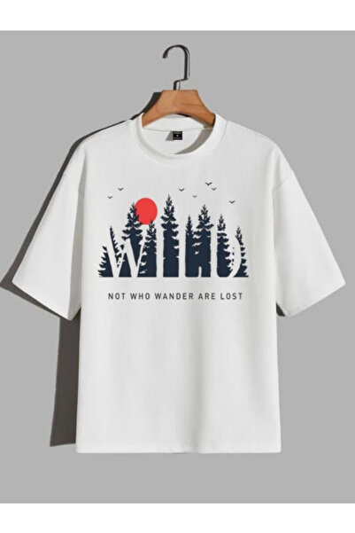 Rivox Unisex White Oversize T-Shirt Cotton Fabric Windagac Printed