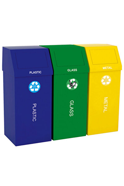OEM Selective collection waste bin set, waste recycling bin - 3*66 liters