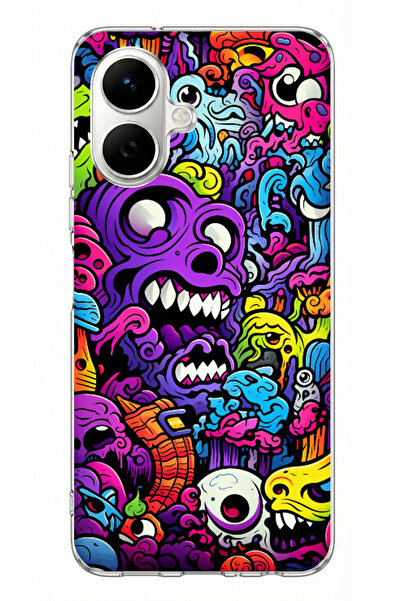 TechTree حافظة سيليكون مطبوعة بطبعة الوحوش الملونة من تكنو سبارك جو 2